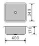 Imagem de Cuba inox 304 Polida Strake Numero 0 embutir 40X34X17