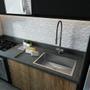 Imagem de Cuba Inox 60X40 Retangular C/ Válvula Pia Sacada Apartamento