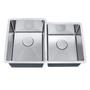 Imagem de Cuba inox dupla assimetrica escovado arell 70x46x20 completa