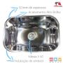 Imagem de Cuba inox n1 46x30x17cm 430 tecnocuba valvula e sifao