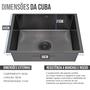 Imagem de Cuba para Cozinha Gourmet Pia Aço Inox 304 Quadrada 58 cm Preto Black