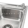 Imagem de Cuba para cozinha gourmet pia inox com acessórios Carajás e lixeira PIngoo.casa