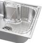 Imagem de Cuba para Cozinha pia inox Com Acessórios Torneira gourmet monocomando extensível escovado Prata