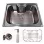 Imagem de Cuba Pia Gourmet Luxo Aço Inox 42x60cm Kit Completo