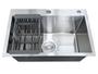 Imagem de Cuba Pia Inox Prata Quadrada 60x45 Cozinha Gourmet Acessórios Brinovar