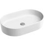 Imagem de Cuba Pia Para banheiro Apoio Oval 55 x 36 x 15cm Louça Porcelana Branco + Válvula - CLV55 + VV101