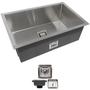 Imagem de Cuba Quadrada Inox 304 Gourmet 75X45 Com Válvula -Ec050