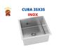 Imagem de Cuba quadrada para cozinha embutir inox 304 35 X 35 marmore