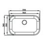 Imagem de Cuba Retangular 56X35X17Cm Inox Escovado Com Valvula 4 1/2