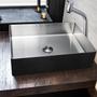 Imagem de Cuba retangular banheiro inox 304 escovada com válvula click