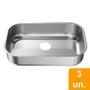 Imagem de Cuba Retangular N2 Inox 560x350x170mm Aco 430 Sem Valvula 2x1 Polida - Ghel Plus
