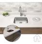 Imagem de Cuba Tramontina Inox Pia Cozinha Lavínia  47x30x17 Alto Brilho Luxo C/Sifão e Válvula