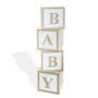 Imagem de Cubo Baby Quadrado Decorativo Mdf 30x30x30cm Chá revelação