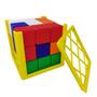 Imagem de Cubo Encaixe Quebra Cabeça Puzzle Tetris Grande 8 cm com Base