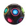 Imagem de Cubo Mágico Bola Puzzle Raibow Ball Criativa Preto