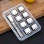 Imagem de Cubos de gelo aco inox metal reutilizável pegador kit com 8 