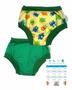 Imagem de Cueca Algodão Desfralde Absorvente Kit 2unds EcoPlay Monstro/verde