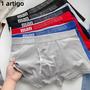 Imagem de Cueca Boxer Masculina De Algodão Respirável De Cintura Média Para Meninos Roupa Íntima Esportiva