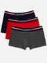 Imagem de Cueca Lacoste Trunk Boxer Iconic Tricolor Marinho/Vermelha/Chumbo Pack 3UN