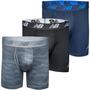 Imagem de Cuecas boxer masculinas New Balance 6 Performance, pacote com 3 unidades, pretas L