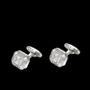 Imagem de Cufflinks Wokex - Abótoaduras de Cristal Transparente Quadradas com Detalhe em Corte Francês