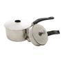 Imagem de Cuscuzeira Individual De Aço Inox Com Cabo 25x12x17,5cm