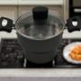 Cuscuzeira Panela de Alumínio Prática Nordestina Com Tampa Preta Para Fazer Cuscuz E Legumes A Vapor 1 litro - Nacional Imagem de Cuscuzeira Panela de Alumínio Prática Nordestina Com Tampa Preta Para Fazer Cuscuz E Legumes A Vapor 1 litro