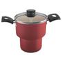 Imagem de Cuscuzeira Tramontina Turim em Alumínio com Revestimento Antiaderente Starflon Max Vermelho 14 cm 1,9 L
