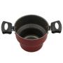 Imagem de Cuscuzeiro Enjoy Antiaderente 14cm Com Tampa Vidro Vermelho