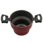 Imagem de Cuscuzeiro Enjoy Antiaderente 14Cm Com Tampa Vidro Vermelho