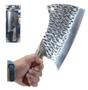Cutelo Artesanal Rustico Com Bainha Corta Osso Carne Aço Inox - SQ Imagem de Cutelo Artesanal Rustico Com Bainha Corta Osso Carne Aço Inox