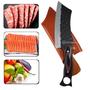 Imagem de Cutelo Rústico Forjado Corta Carne e Ossos P/ Churrasco, Pesca Com Bainha TB092149 TB092150 TB092052