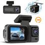 Imagem de Dash Cam 1080p 3 Canais com Câmera Traseira - DVR para Veículo