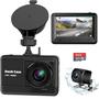 Imagem de Dash Cam DKK Mini 1080P Full HD frontal e traseira com SD de 32 GB