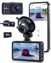 Imagem de Dash Cam PGYIOO! 4K+2.5K Ultra HD frontal e traseiro com SD de 32 GB