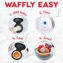 Imagem de Dash DMWBM100GBWH04 Mini Waffle Maker no café da manhã, Tigelas de Burrito, Sorvete e Outros Desertos Doces, Guia de Receitas Incluído, Branco