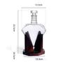 Imagem de Decanter Whisky Modelo Diamante Pirâmide Com Base Madeira