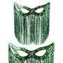 Imagem de Decoração De Máscara Grande Cromus Com Cortina Verde