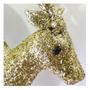 Imagem de Decoração de Natal Rena Dourada com Glitter 12cm