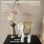 Imagem de Decoração Escultura Estátua Estatueta Elefante Manto Coração