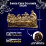 Imagem de Decoraçao Estatua Santa Ceia Grande Dourado Linda 54cm