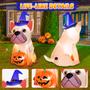 Imagem de Decoração Inflável de Halloween Zukakii - Abóbora de 1,5m com Chapéu de Bruxa