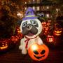 Imagem de Decoração inflável para cães Pug de Halloween com luz LED de 105 cm