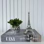 Imagem de Decoração livro caixa fake + vaso prata + torre Eiffel decor