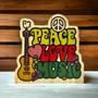 Imagem de Decoração Paz Amor Musica Woodstock Rock n Roll Cultura Pop