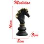 Imagem de Decoração Peças De Xadrez Preto Rei Rainha E Cavalo Escultura Média Estátua