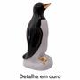 Imagem de Decoração Pinguim Detalhes Em Ouro Geladeira 24 Cm Em Porcelana - Várias Variedades