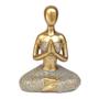 Imagem de Decoração Yoga Dourada Meditação Em Resina meditando posição enfeite rezando