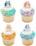 Imagem de Decorações de cupcake DecoPac Bluey So Much Fun Rings, pacote com 72