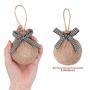 Imagem de Decorações de Natal enfeites de árvore, 12pcs búfalo xadrez Burlap Farmhouse enfeites de Natal, preto branco país decoração de Natal interior, bonito bolas de Natal rústico para Home Office Family Holiday Party